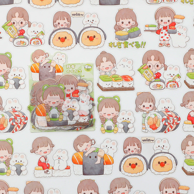 Cute Girl Gourmet Handbook Sticker #S7162