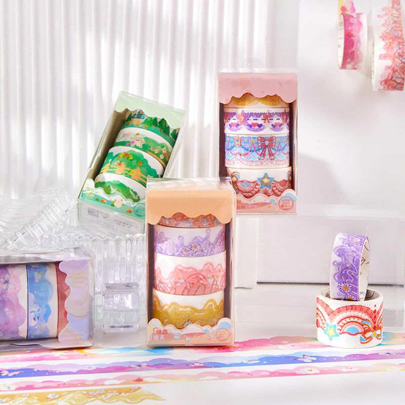 Green grass flower series cute student diy hand account decorative tape stickers #S7394
