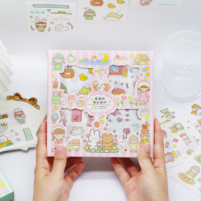 Cute cartoon girly heart sticker 100pcs #st1396