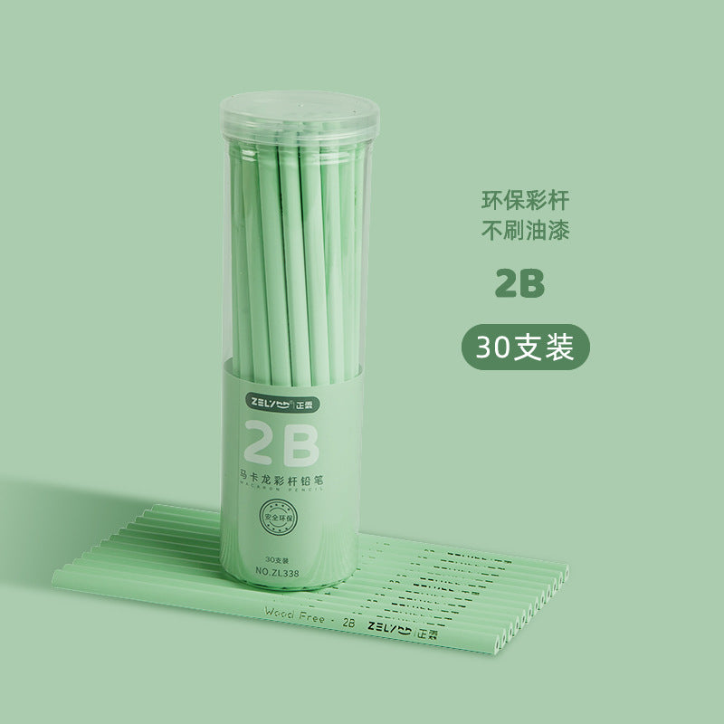 Macaron Color Pencil HB2B Triangle Pole Student Writing Drawing Pencil 30pcs/lot #p3396