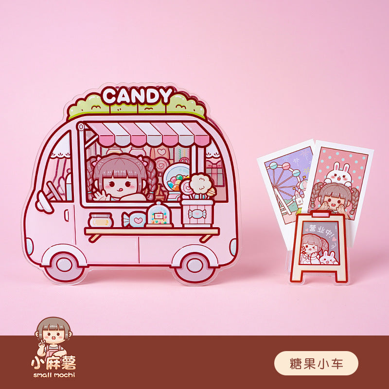 New cute girl acrylic pen holder desktop pen holder #H2228