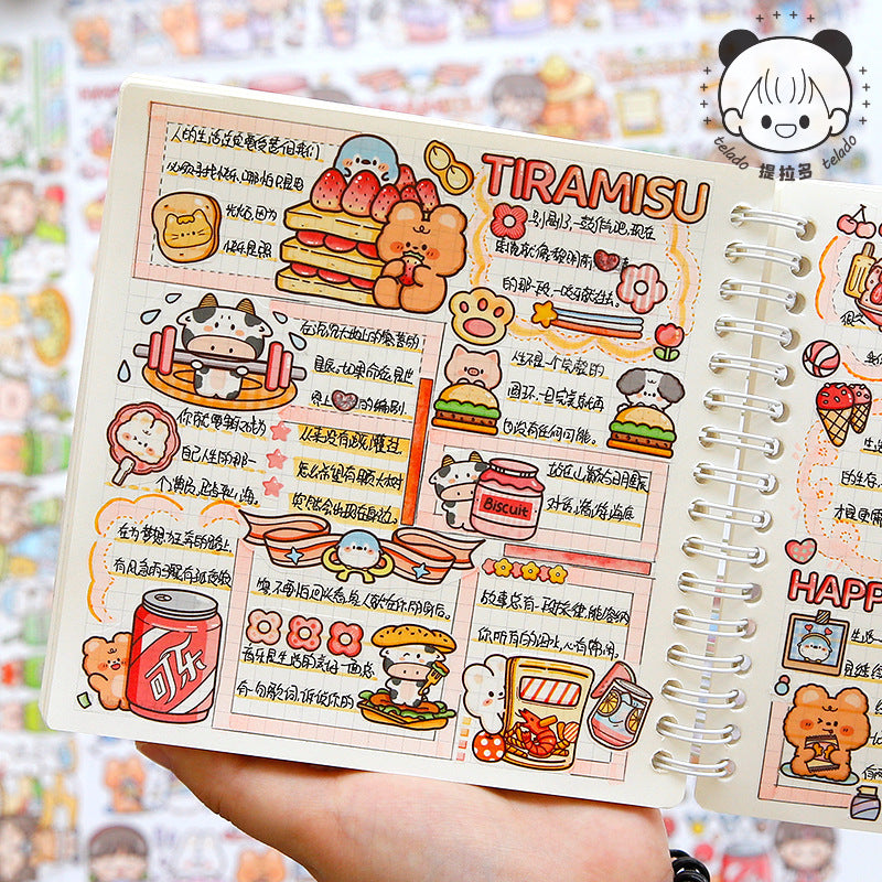 Cute girl character daily handbook sticker#S2102