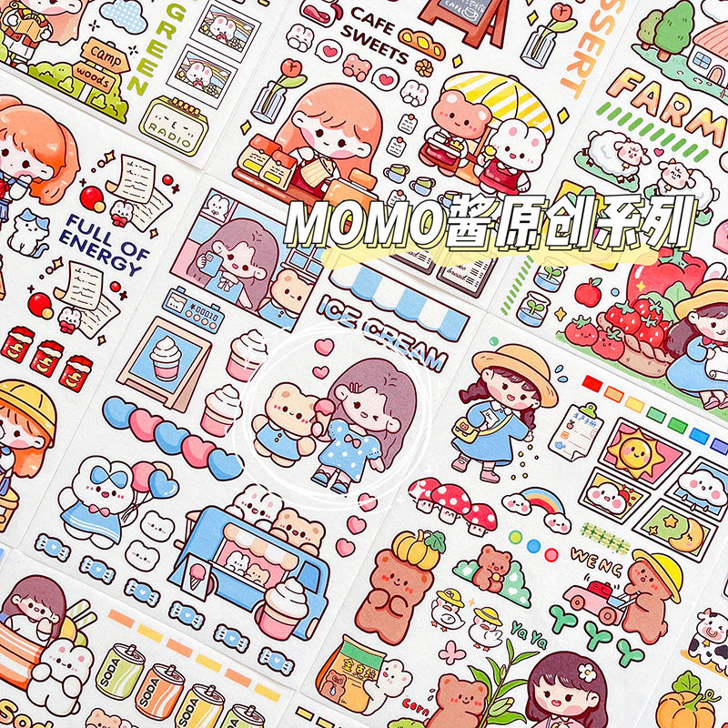 Cute girl decorative sticker #S6622