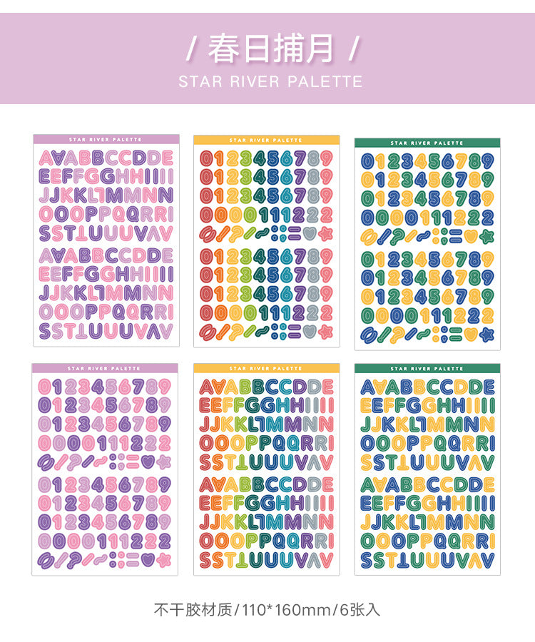 Color palette number letter sticker English stickers #s2456