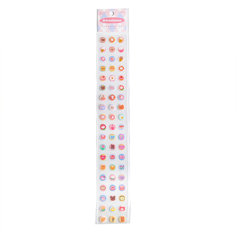 Round cute simple hand account decorative material sticker #S7390