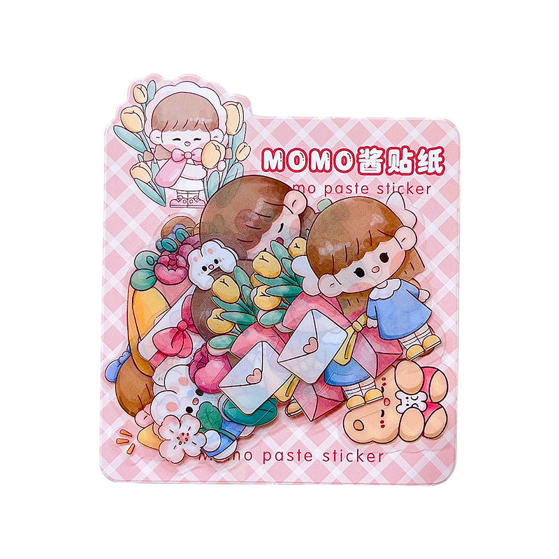 Cute girl PET waterproof hand account sticker #S6616
