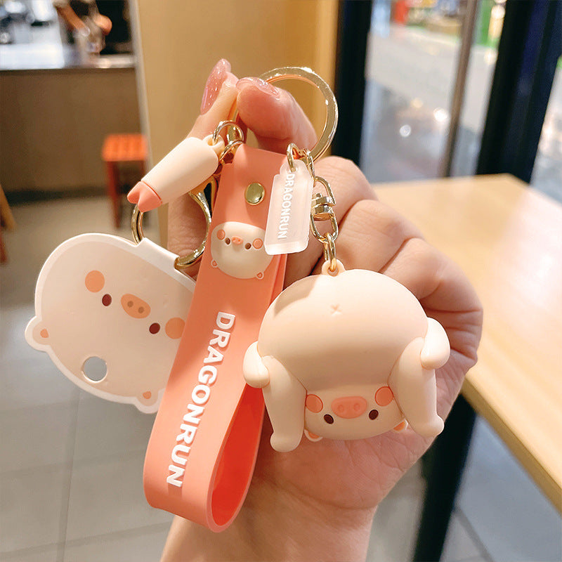 Cartoon pig cute doll car keychain #K5906