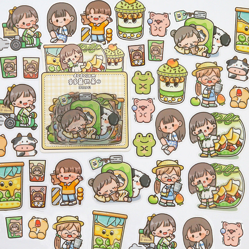 PET waterproof cute girl hand account sticker #S8710