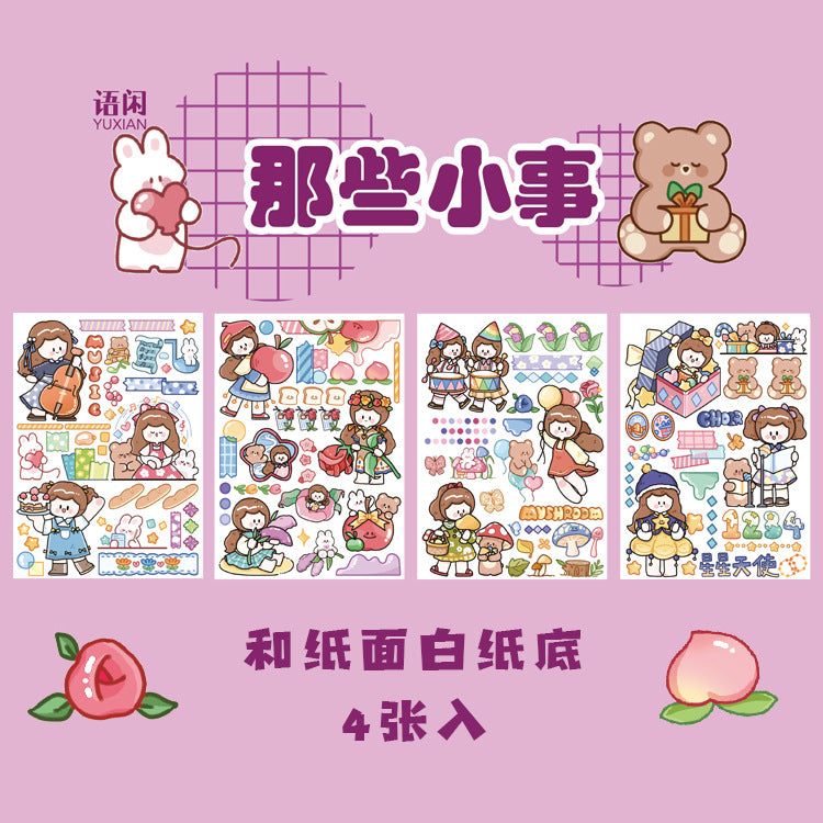 creative cartoon cute hand account decoration material stickers 4pcs/lot #s5202