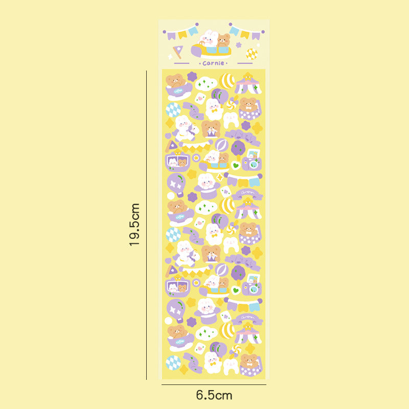 Cartoon hot silver goo card cute laser hand account sticker #S6643