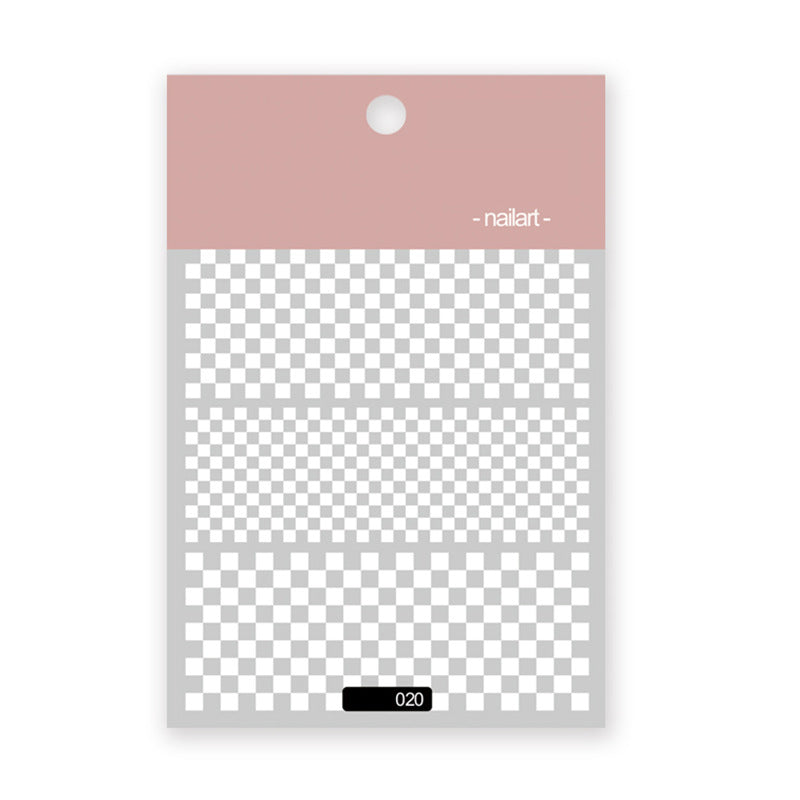 Cartoon Bear Rabbit Black White Plaid Nail Stickers #NA3566