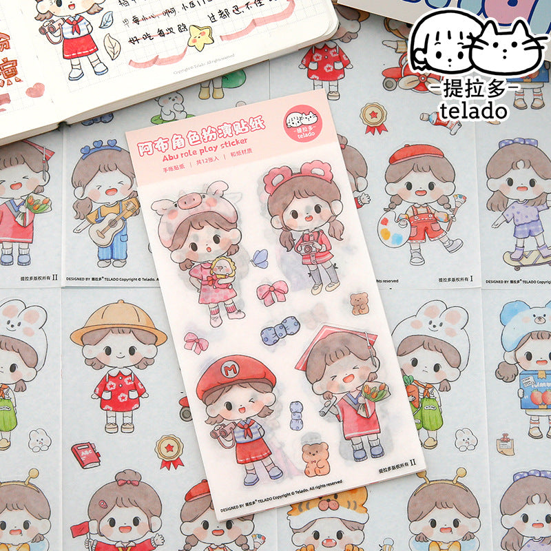 cute girl stickers12pcs/lot st5101