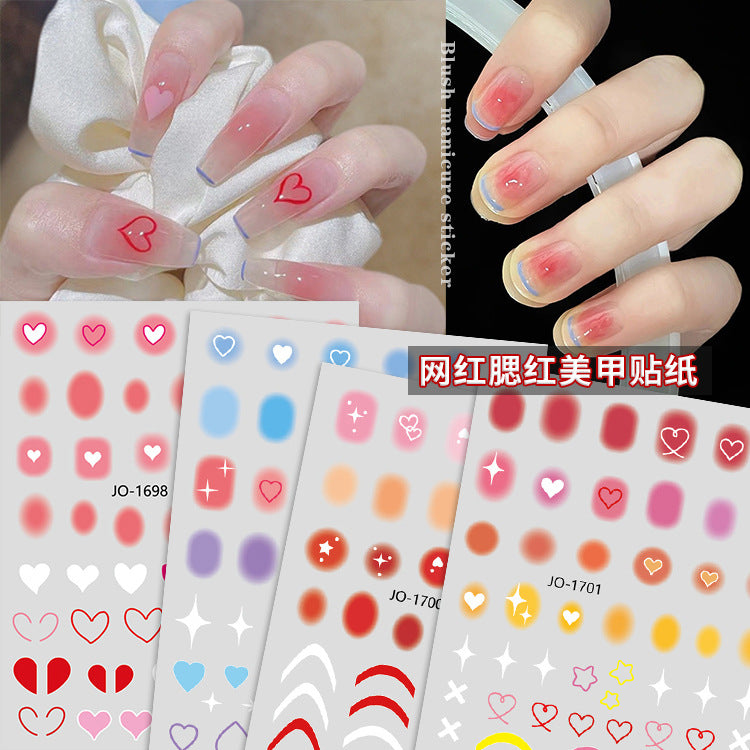 Peach Heart Love Small Pattern Gradient Nail Sticker #s2110