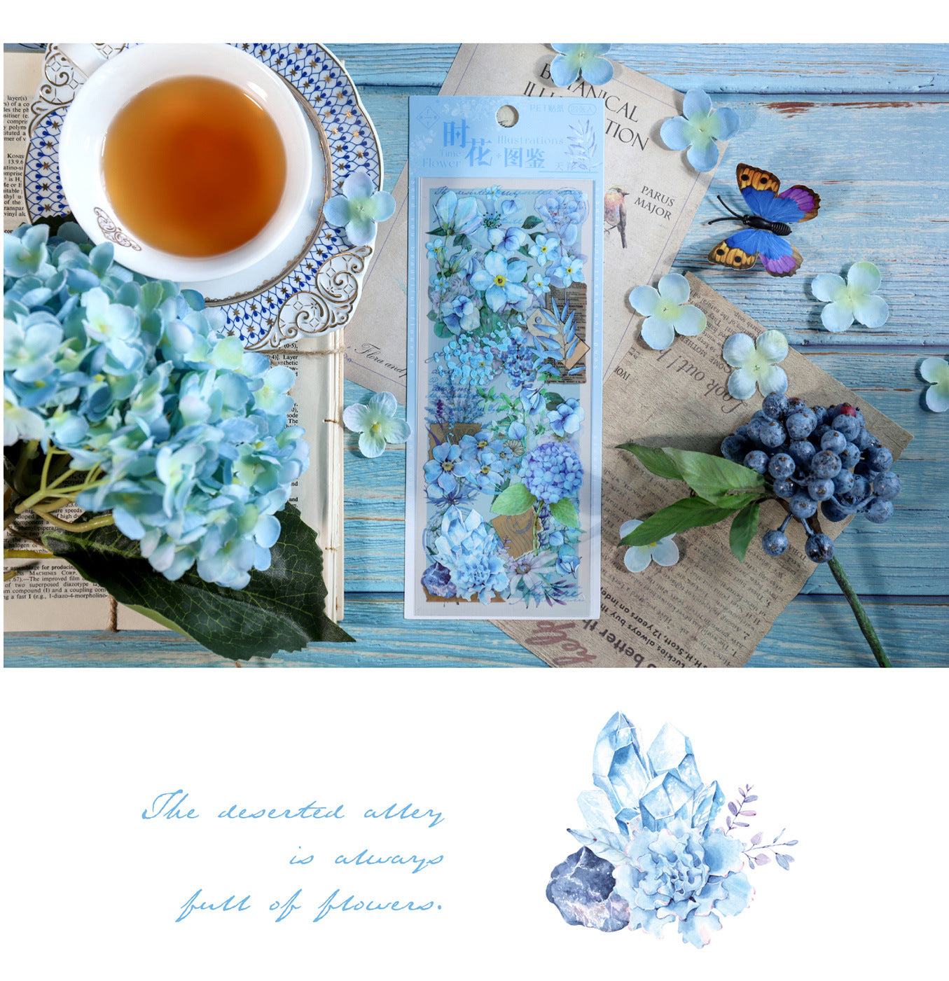 Small fresh plants and flowers hand account material stickers #S5118
