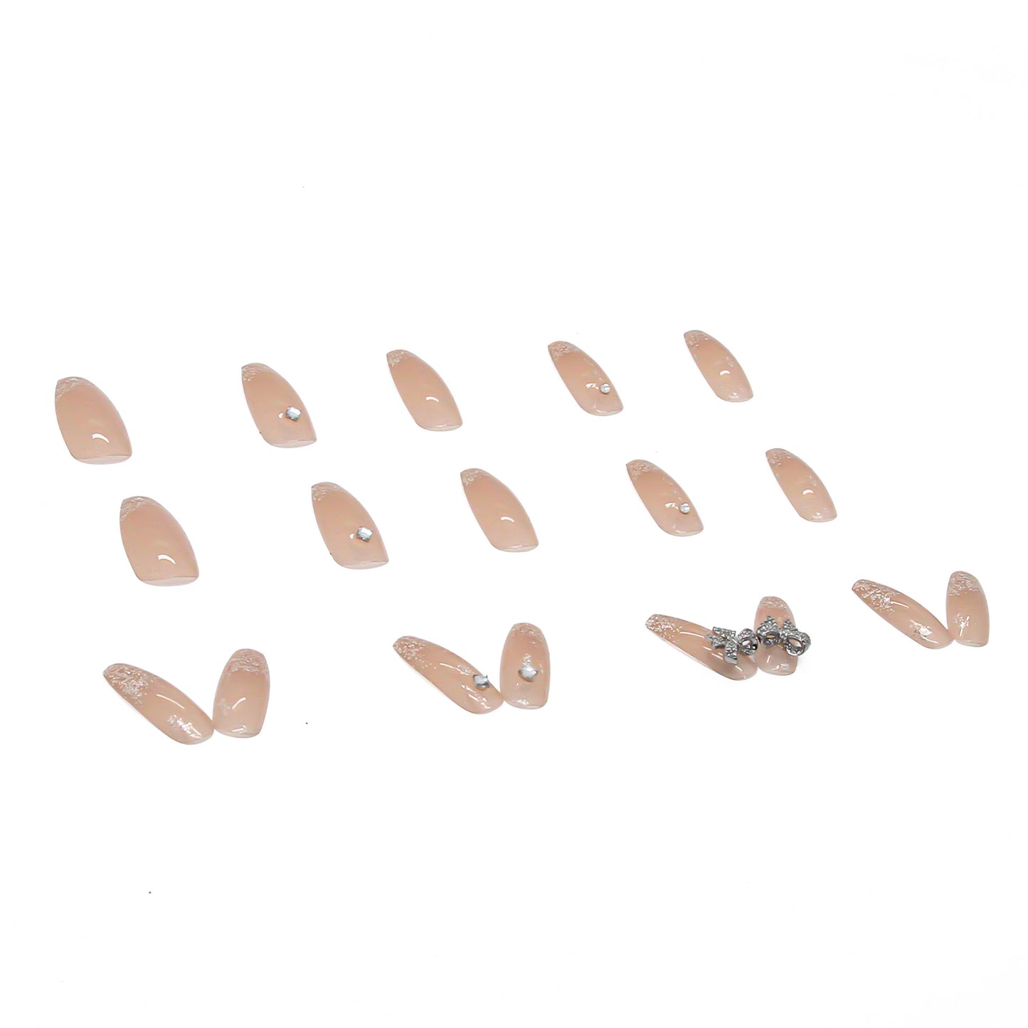 24PCS/Box Bowknot Pattern Pearl Fake Nails #FN34194
