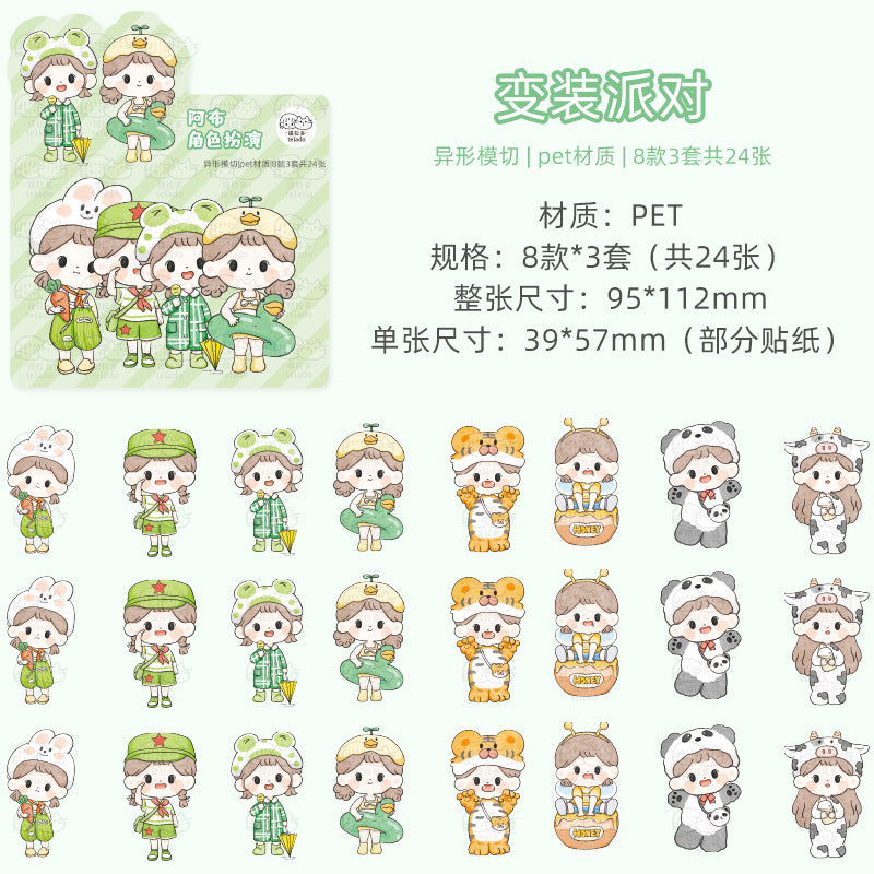PET waterproof cute female hand account sticker #S7160