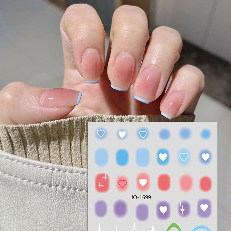 Peach Heart Love Small Pattern Gradient Nail Sticker #s2110
