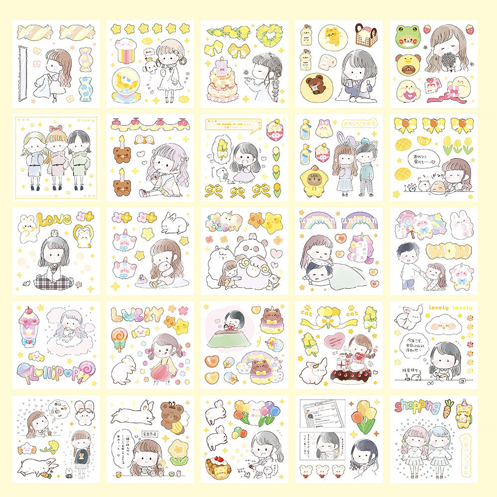 25pcs pet transparent sticker set gift box #S0652
