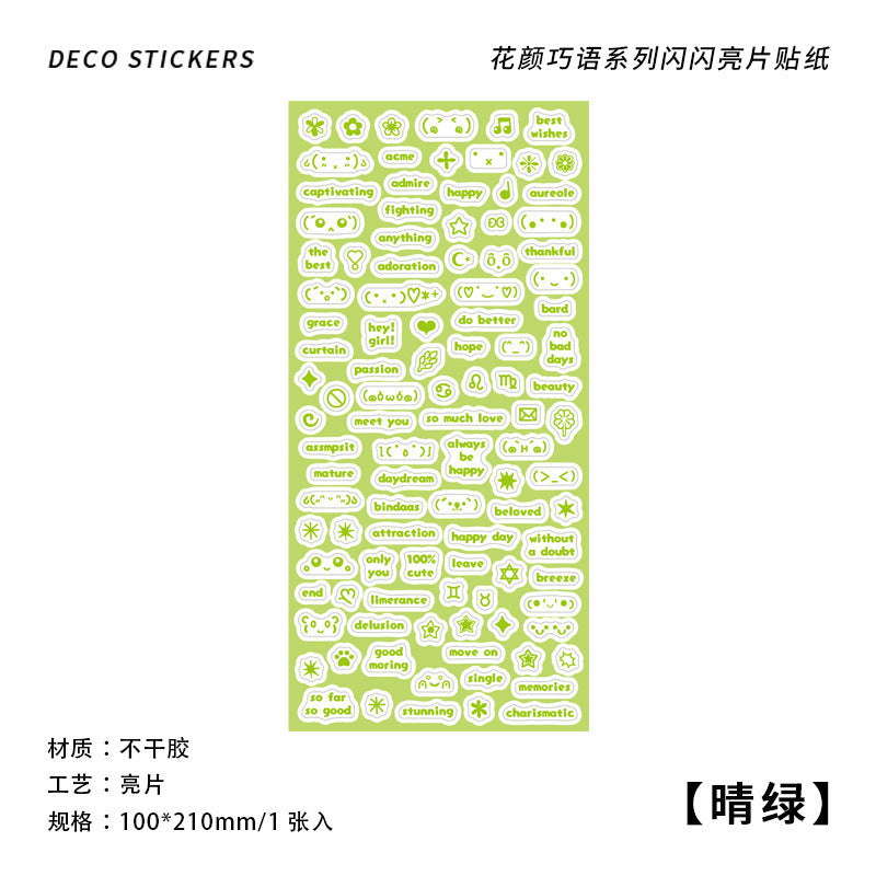 English letters glittering hand account DIY decorative stickers #S9842