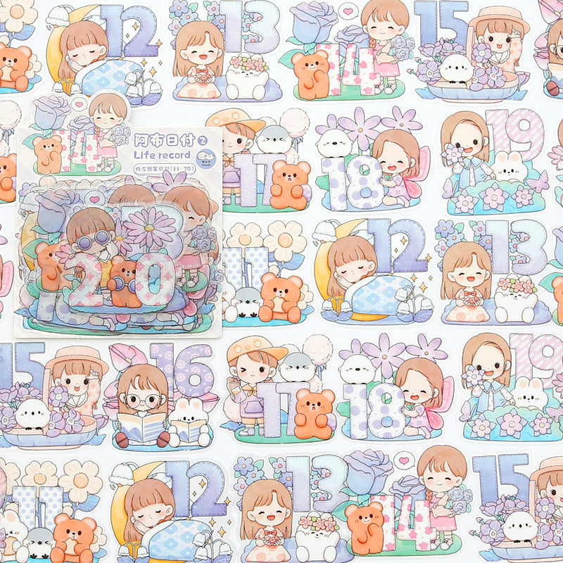 Cute girl water cup cartoon sticker #S7150