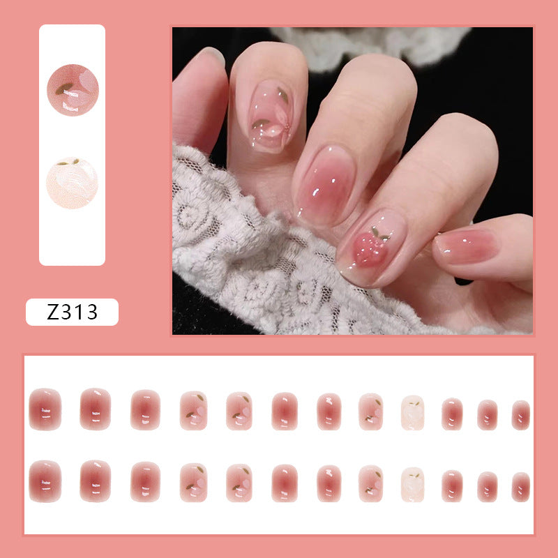 Three-dimensional light to love girl wearable false nails #N1400