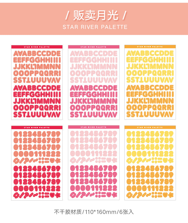 Color palette number letter sticker English stickers #s2456