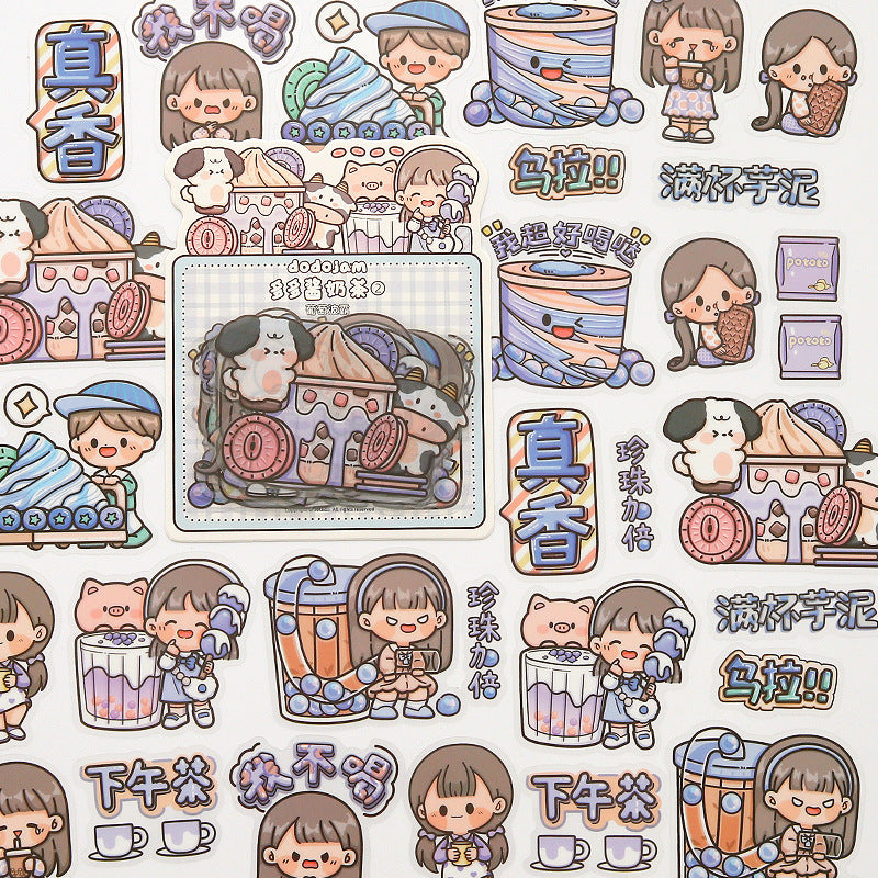 PET waterproof cute girl hand account sticker #S8710