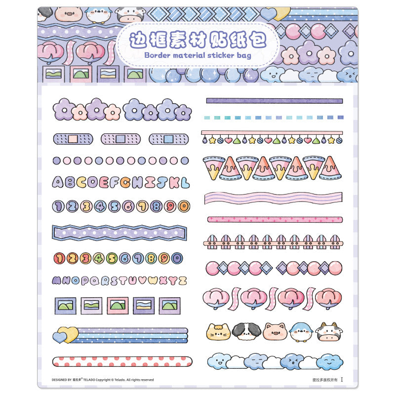 New border material hand account sticker #S4118