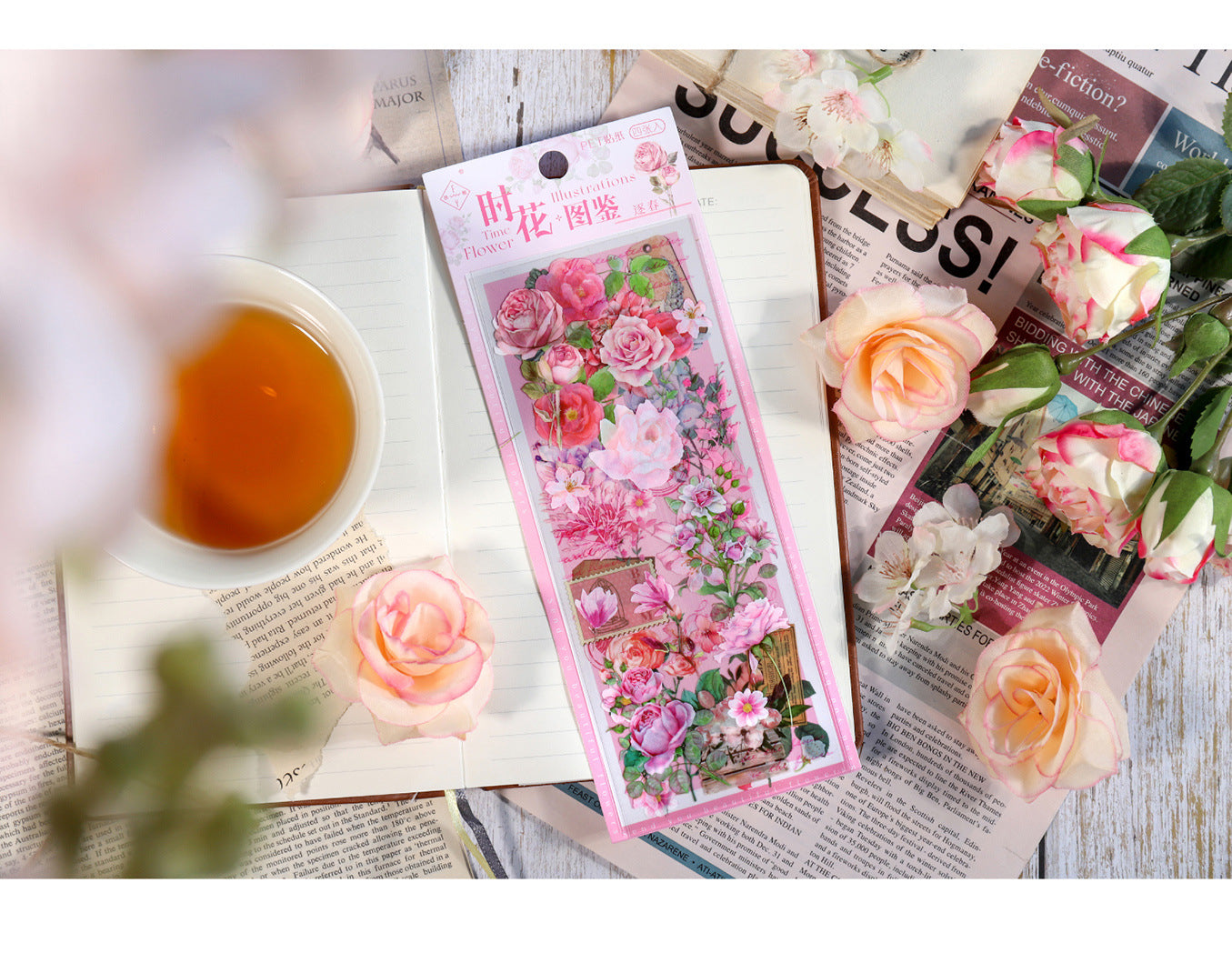 Small fresh plants and flowers hand account material stickers #S5118