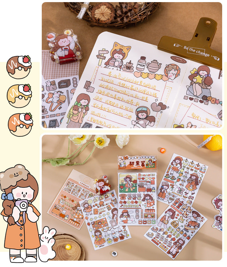 hand-painted girl hand account material decorative stickers #S8190