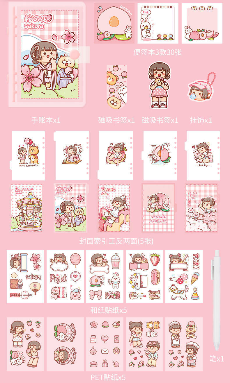 Cute stickers hand ledger gift box set#st5534