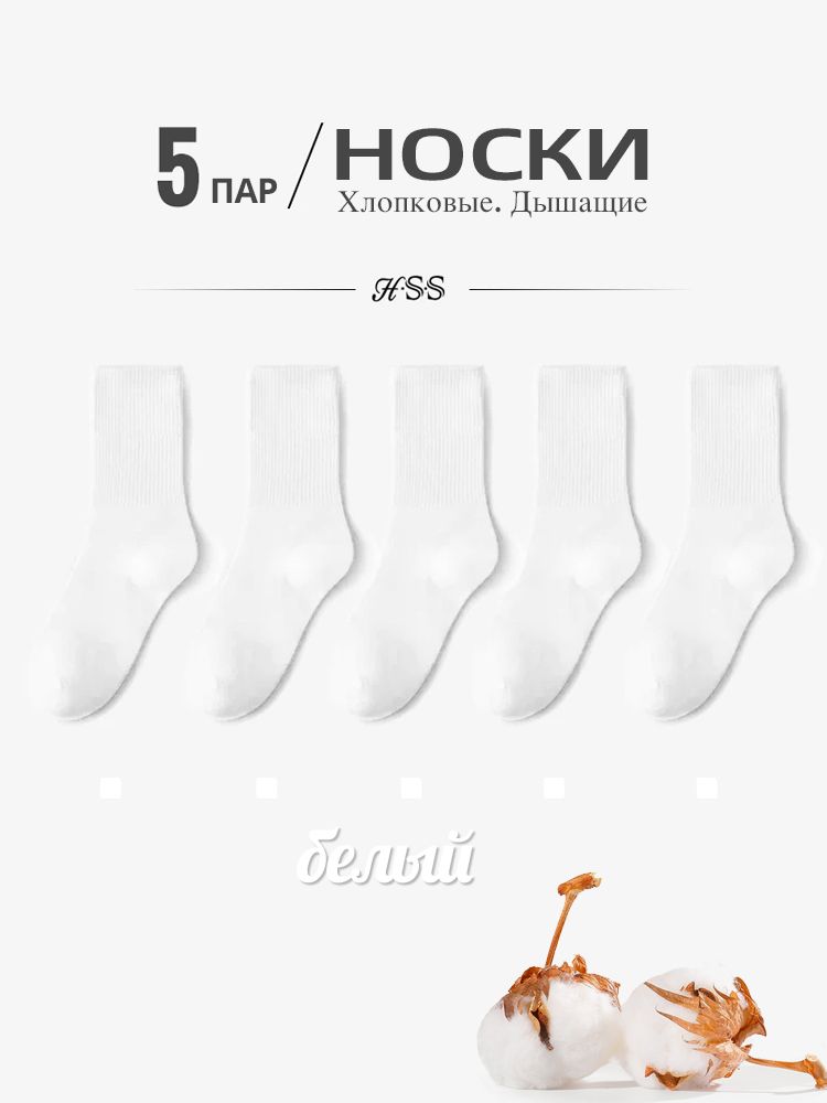 Расчесанные хлопчатобумажные носки, HSS, Летний красочный носок, 5 пар