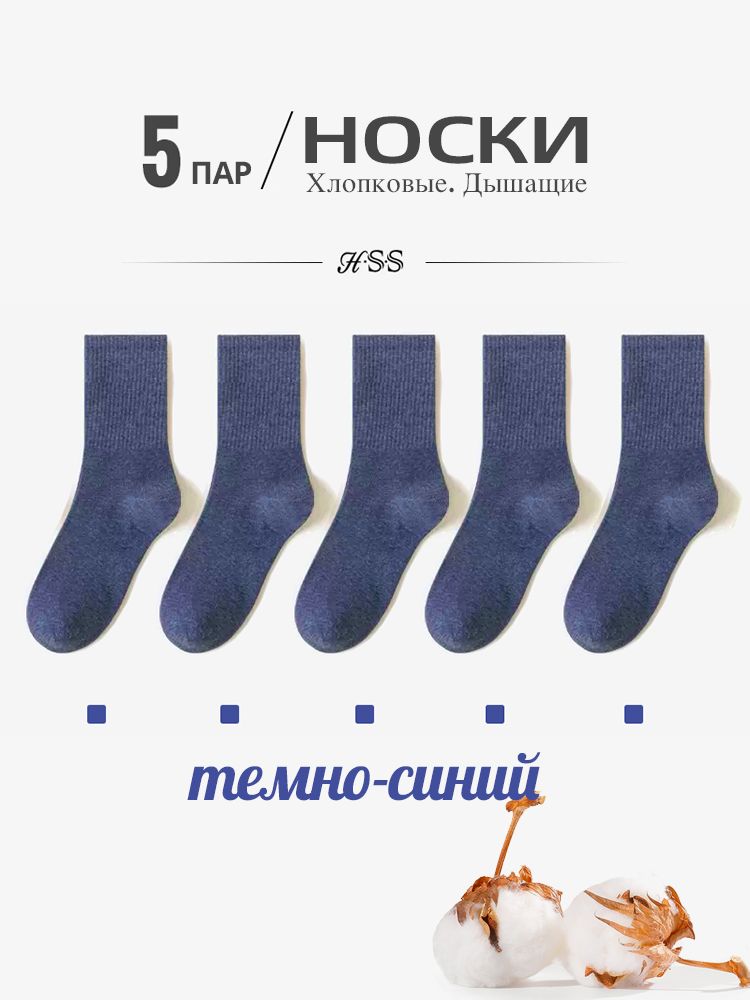 Расчесанные хлопчатобумажные носки, HSS, Летний красочный носок, 5 пар