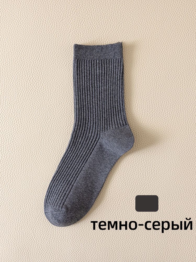 Полосатые Хлопковые носки Однотонные 1 пар
