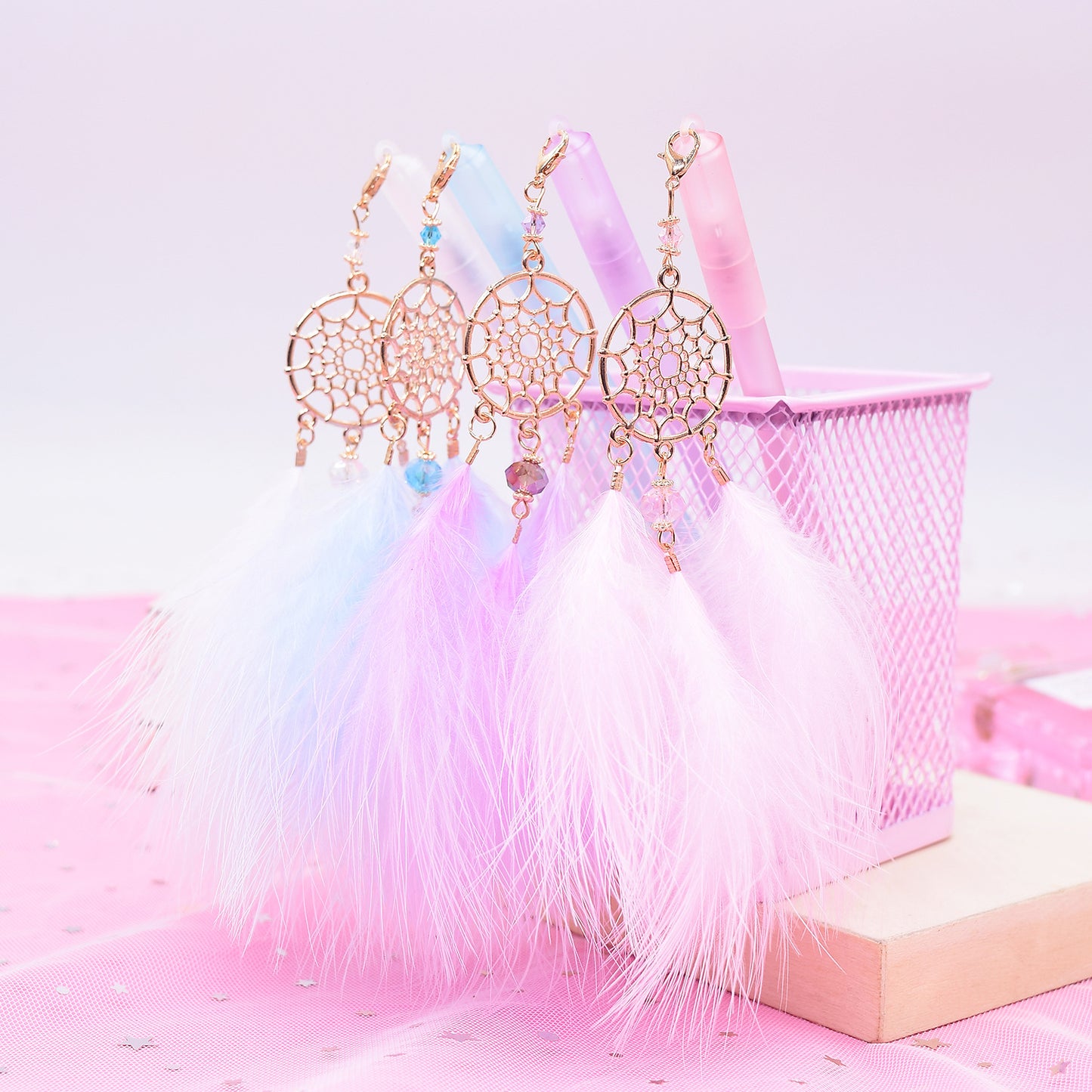 Dream catcher feather pendant gel pen black pen 2pcs/lot #p4984