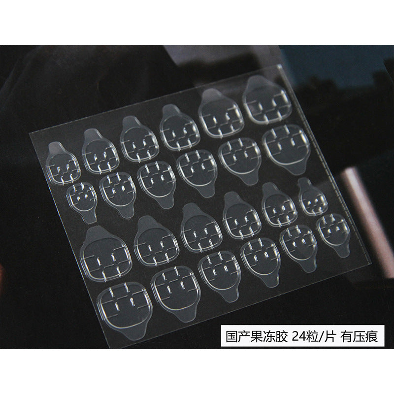 Waterproof Indentation Transparent Nail Sticker 24pcs/lot #S5070