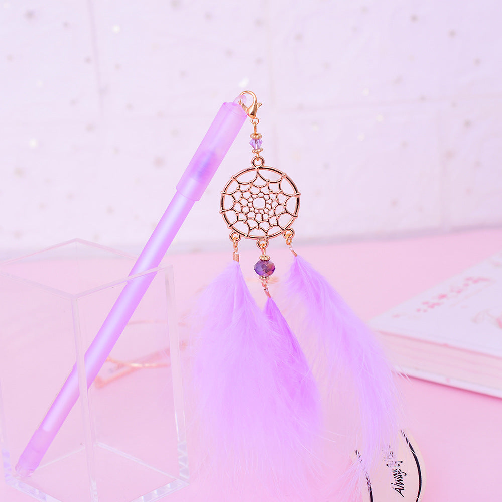 Dream catcher feather pendant gel pen black pen 2pcs/lot #p4984