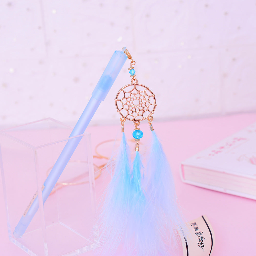 Dream catcher feather pendant gel pen black pen 2pcs/lot #p4984