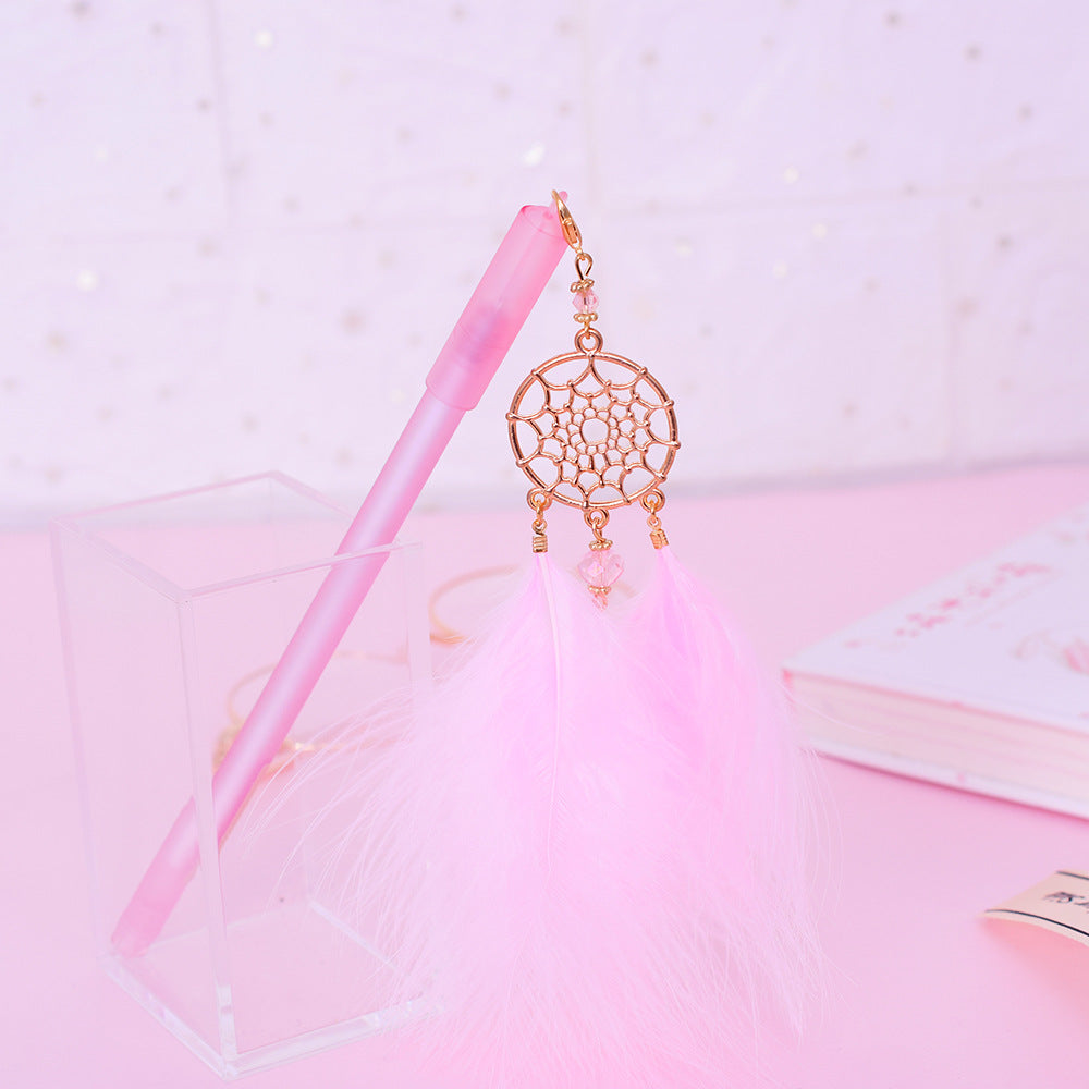 Dream catcher feather pendant gel pen black pen 2pcs/lot #p4984