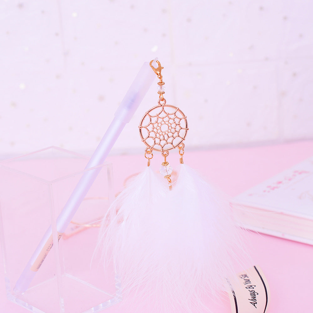 Dream catcher feather pendant gel pen black pen 2pcs/lot #p4984