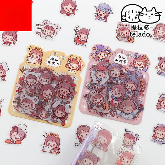 Cute expression hand account character sticker PET waterproof sticker #S7148