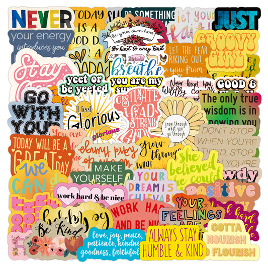 100PCS Colorful Inspirational Classical Doodle Stickers #S1865