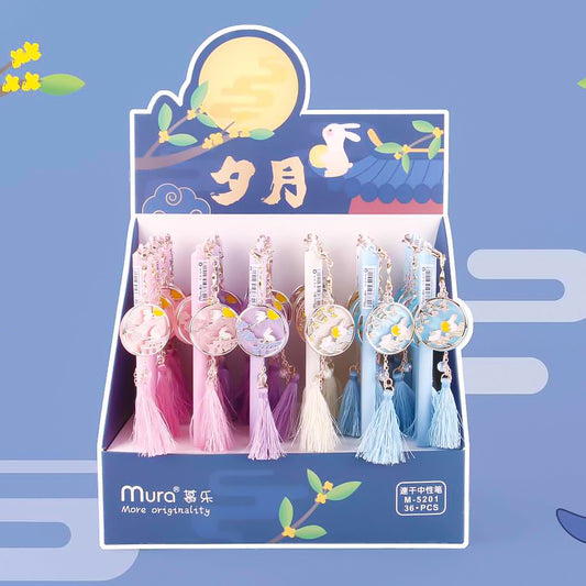 New rabbit gel pen tassel pendant pen 2pcs/lot #p4988