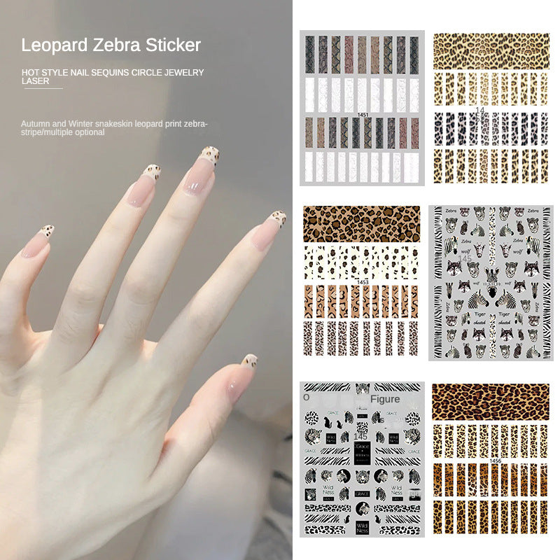 Leopard Zebra Sticker Nail Stickers #NA3562