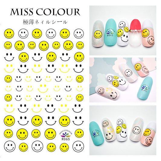 cute smiley decal emoji pack smile pattern nail sticker #s0351