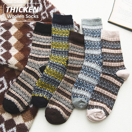 HSS Brand Thicken Wool Socks 5 Pairs / Lot Men's Winter Socks Casual Calcetines Hombre Sock Business US size(6.5-12)