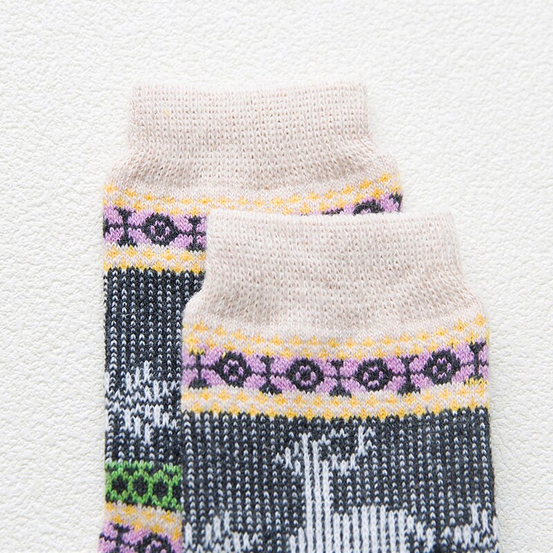 HSS Brand Thicken Women Winter Socks Warm Rabbit Wool Girl's Socks High Quality Cotton Casual Harajuku Retro Dress socks 5Pairs