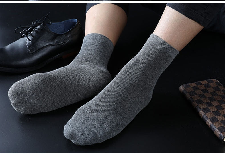 HSS Brand Men's Cotton Socks New Style Black Business Men Socks Soft Breathable Summer Winter for Male Socks Plus Size (6.5-14)