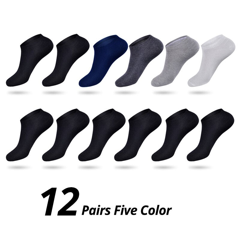 HSS Brand 12Pairs / lot Men Cotton Socks Summer Thin Breathable Socks High Quality No Show Boat Socks Boy Students Short Sock