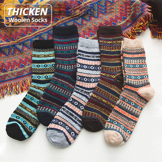 HSS Brand Winter Thick Warm Stripe Wool Socks 5 Pairs / Lot Casual Calcetines Hombre Thicken Sock Business Male Socks man gifts